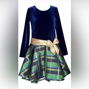 🎄Bonnie Jean Girls plaid hipster with side bow dress size 10 NWT!